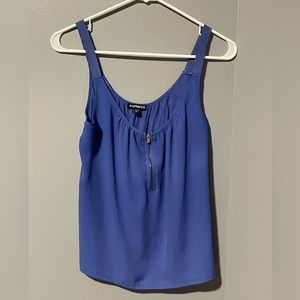 Express Zip-Up Blue Tank Top
